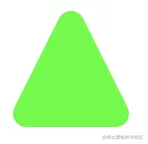 A triangle with rounded