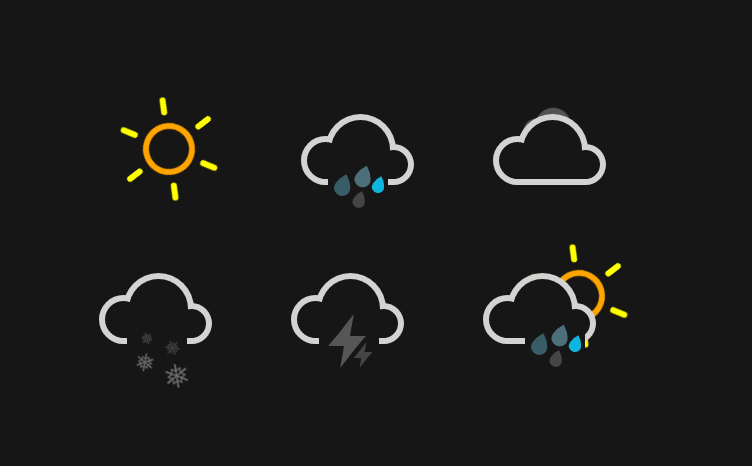 css3简易的天气图标动画特效